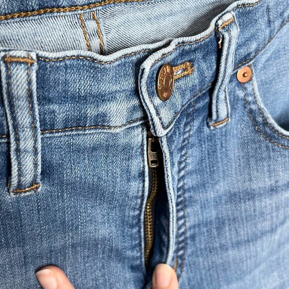 Madewell Women's 9" High Rise Skinny Jean Size 29 Blue Raw Hem Distressed Denim - Picture 6 of 13